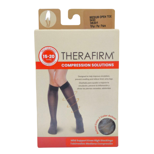 Therafirm Medias Compresión Mujer 15-20mmHg Medium Open Toe Sand 38201 x 1par
