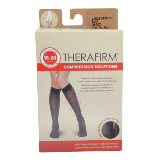 Therafirm Medias Compresión Mujer 15-20mmHg Large Open Toe Sand 38202 x 1par