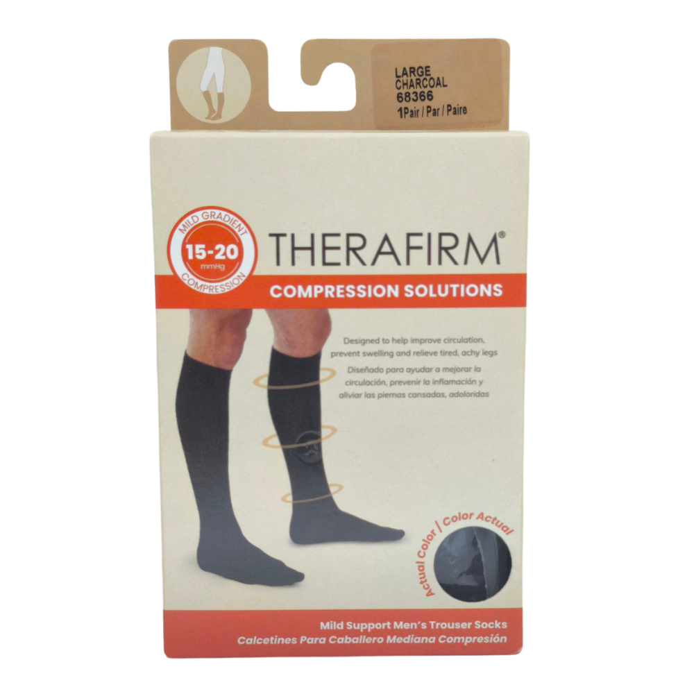 Therafirm Medias Compresión Hombre 15-20mmHg Large Charcoal 68366 x 1par