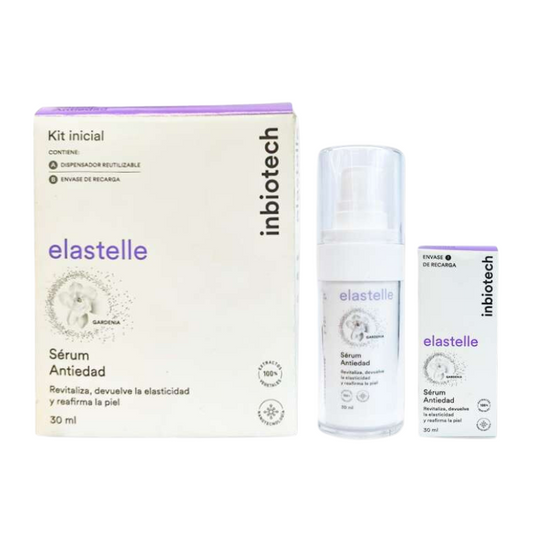 Elastelle Suero Antiedad Kit Inicial Dispensador Reutilizable + Envase de Reacarga x 30mL